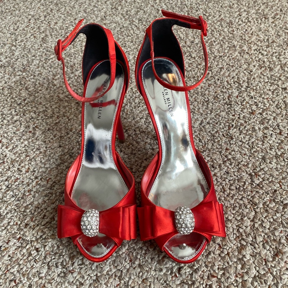 Karen Millen Red High Heel Sandals - Size EU 38 / US 7